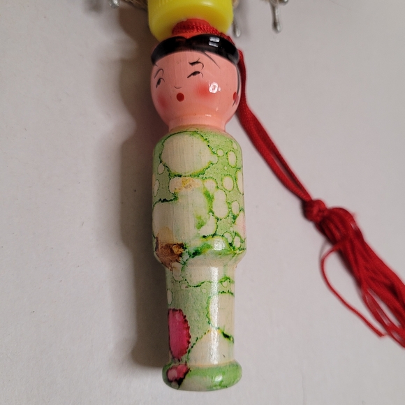 Vintage Small Fabric Parasol Umbrella Novelty Kokechi Colorful Whimsy - Picture 5 of 11